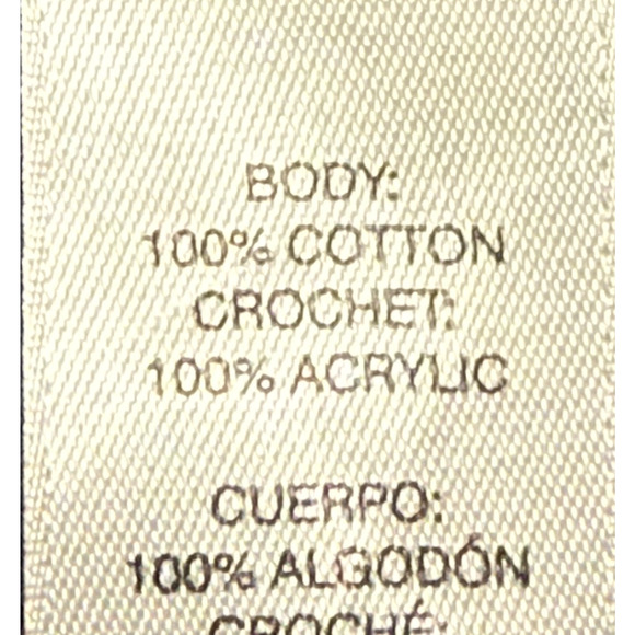 Chicos Top Womens Large 2 Blue Crochet Tasseled Peasant Flowy Beachy Boho - Picture 8 of 10